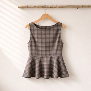 Elegant Plaid Peplum Top